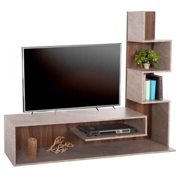 ΣΥΝΘΕΤΟ ΤΗΛΕΟΡΑΣΗΣ FB98908.14 ΜΕΛΑΜΙΝΗ ΓΚΡΙ STONE TEXTURE-ΦΥΣΙΚΟ 150x29,5x120Υεκ.