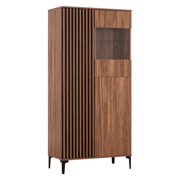 ΒΙΤΡΙΝΑ FB918011.01 ΜΕΛΑΜΙΝΗ ΦΥΣΙΚΟ ΞΥΛΟΥ-ΜΑΥΡΟ 90x40x185Υεκ.