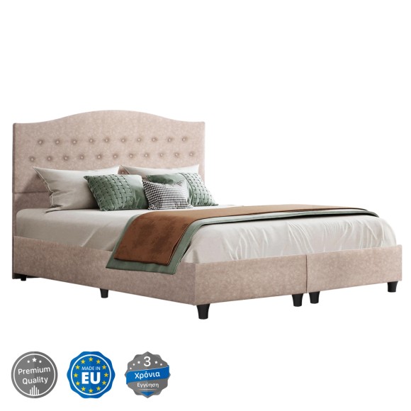 ΚΡΕΒΑΤΙ FB9638.22 ΜΠΕΖ ΥΦΑΣΜΑ Τ. NUBUCK ΓΙΑ ΣΤΡΩΜΑ 150x200εκ.