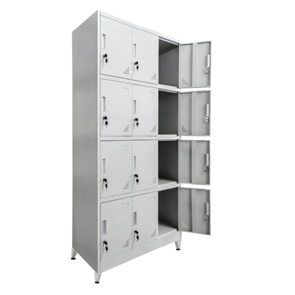 ΦΟΡΙΑΜΟΣ ΜΕΤΑΛΛΙΚΟΣ ΜΕ ΠΟΔΙΑ-12 ΝΤΟΥΛΑΠΙΑ FB921105.01 ΓΚΡΙ 90x40x195Υεκ.