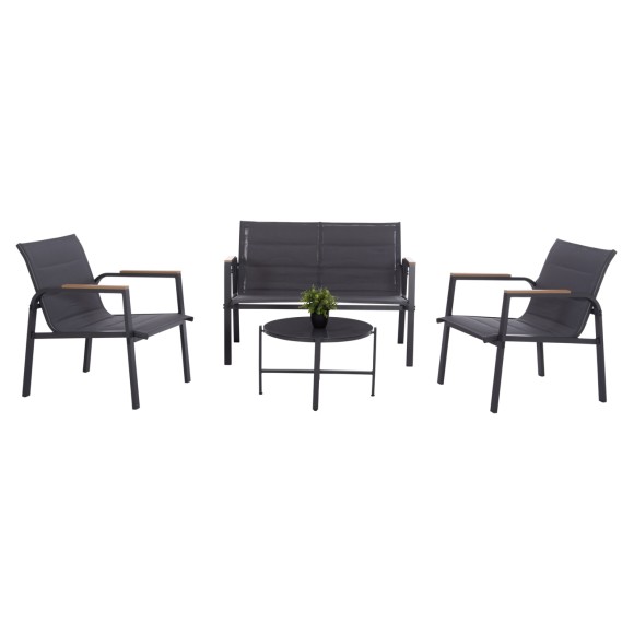 ΣΕΤ ΣΑΛΟΝΙ ΕΞ.ΧΩΡΟΥ 4ΤΜΧ FB96280.03 ΓΚΡΙ ΑΛΟΥΜΙΝΙΟ-TEXTILENE--TEMPERED GLASS