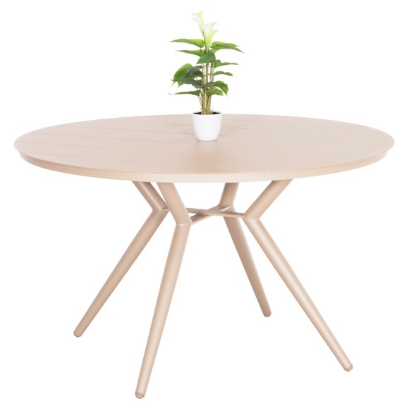 ΤΡΑΠΕΖΙ ΑΛΟΥΜΙΝΙΟΥ ΣΤΡΟΓΓΥΛΟ FB96290.04 ΚΑΠΟΥΤΣΙΝΟ Φ126x74Υεκ.