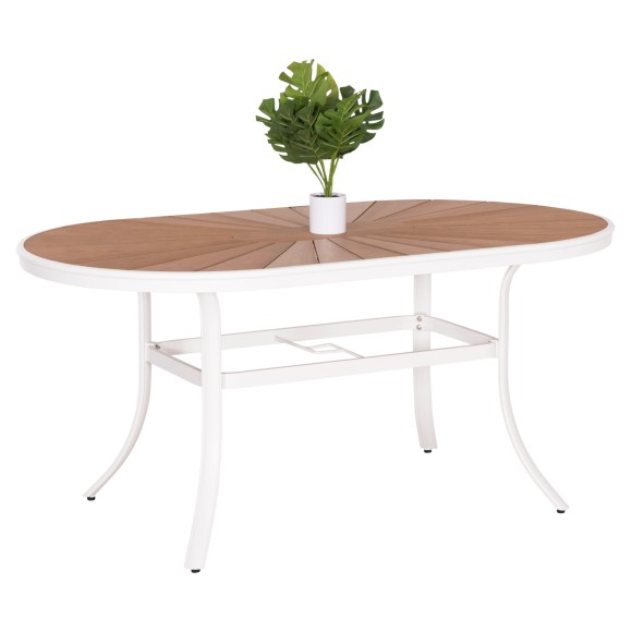 ΤΡΑΠΕΖΙ ΕΞΩΤ.ΧΩΡΟΥ FB96288.02 ΑΛΟΥΜΙΝΙΟ ΛΕΥΚΟ & POLYWOOD 160X90Χ73.5Υεκ.