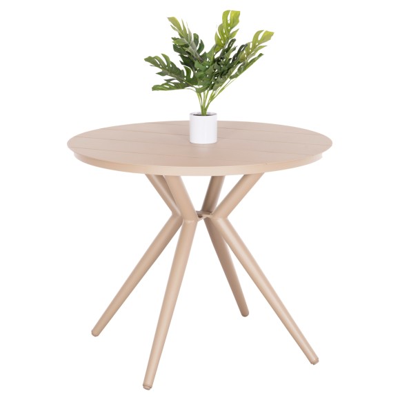 ΤΡΑΠΕΖΙ ΣΤΡΟΓΓΥΛΟ ΑΛΟΥΜΙΝΙΟΥ FB96289.04 ΚΑΠΟΥΤΣΙΝΟ Φ90x74Yεκ.