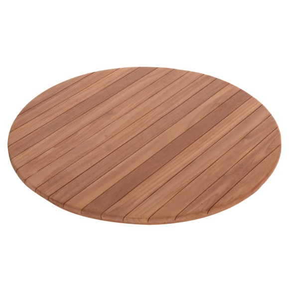 ΕΠΙΦΑΝΕΙΑ ΤΡΑΠΕΖΙΟΥ ΣΤΡΟΓΓΥΛΗ FB918134 ΞΥΛΟ TEAK--ΦΥΣΙΚΟ Φ80x4(πάχος)εκ.