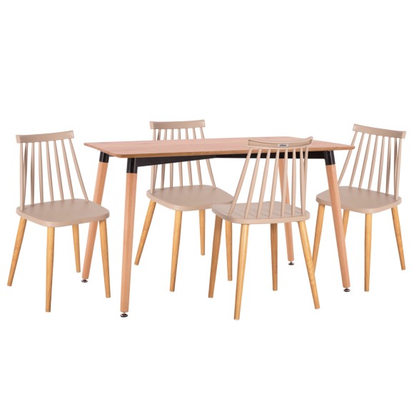 ΣΕΤ ΤΡΑΠΕΖΑΡΙΑΣ 5ΤΜΧ FB921181 MDF TOP ΣΕ ΦΥΣΙΚΟ-ΣΚΕΛΕΤΟΣ ΣΕ ΦΥΣΙΚΟ