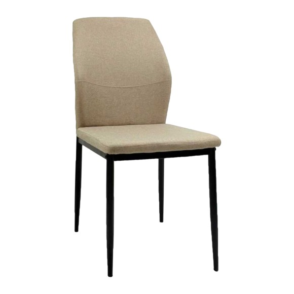 ΚΑΡΕΚΛΑ ΤΡΑΠΕΖΑΡΙΑΣ FB918346.04 ΜΠΕΖ ΥΦΑΣΜΑ-ΜΕΤΑΛΛΙΚΑ ΠΟΔΙΑ ΜΑΥΡΑ 41,5x52x87Υεκ. - 4τμχ