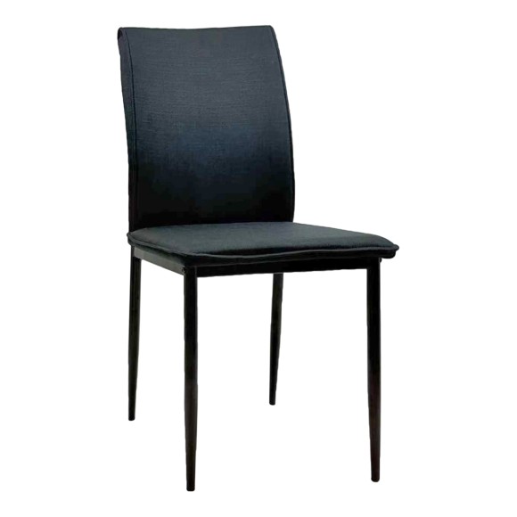 ΚΑΡΕΚΛΑ ΤΡΑΠΕΖΑΡΙΑΣ FB918347.02 ΜΑΥΡΟ ΥΦΑΣΜΑ & ΜΕΤΑΛΛΙΚΑ ΠΟΔΙΑ 42x58x89,5Υεκ - 4τμχ