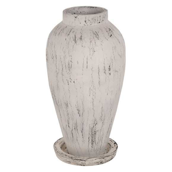 ΔΙΑΚΟΣΜΗΤΙΚΟ ΒΑΖΟ ΔΑΠΕΔΟΥ ΜΕ ΒΑΣΗ-ΠΙΑΤΑΚΙ FB97938 ΤΕΡΑΚΟΤΑ- ΛΕΥΚΗ ΠΑΤΙΝΑ Φ40x80Yεκ.