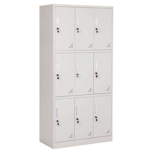 ΦΟΡΙΑΜΟΣ ΜΕΤΑΛΛΙΚΟΣ FB95636.11 9 ΝΤΟΥΛΑΠΑΚΙΑ ΜΕ ΚΛΕΙΔΑΡΙΕΣ-ΓΚΡΙ 90x45x185Υεκ.