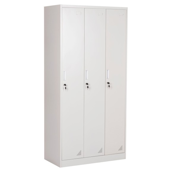 ΜΕΤΑΛΛΙΚΟΣ ΤΡΙΠΛΟΣ ΦΟΡΙΑΜΟΣ ΜΕ ΚΛΕΙΔΑΡΙΕΣ FB95634.11 ΓΚΡΙ 90x45x185Υεκ.