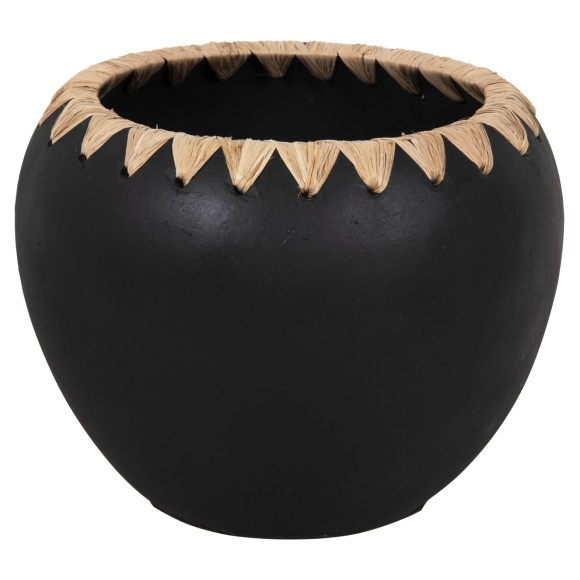 ΔΙΑΚΟΣΜΗΤΙΚΟ ΒΑΖΟ FB94374 ΤΕΡΑΚΟΤΑ ΣΕ ΜΑΥΡΟ ΜΕ ΠΛΕΞΗ ΨΑΘΑΣ ΣΤΟ ΣΤΟΜΙΟ Φ29x23Υεκ.