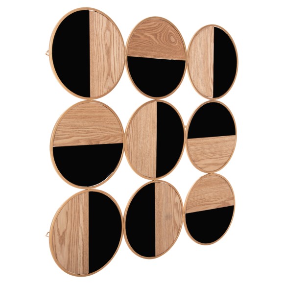 ΔΙΑΚΟΣΜΗΤΙΚΟ ΤΟΙΧΟΥ FB94197 ΜΕΤΑΛΛΟ ΣΕ ΧΡΥΣΟ-MDF ΣΕ ΦΥΣΙΚΟ-ΜΑΥΡΟ 90x90 εκ.