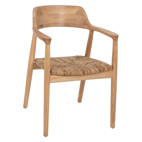 ΠΟΛΥΘΡΟΝΑ FB99634.01 ΞΥΛΟ TEAK & ΨΑΘΑ ΣΕ ΦΥΣΙΚΟ ΧΡΩΜΑ 57,5x54x80Yεκ.