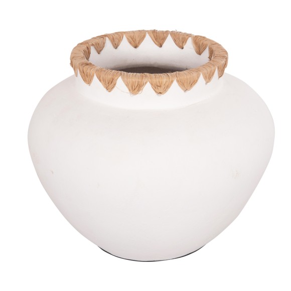 ΔΙΑΚΟΣΜΗΤΙΚΟ ΒΑΖΟ FB94371 ΤΕΡΑΚΟΤΑ ΛΕΥΚΗ-ΠΛΕΞΗ ΨΑΘΑΣ ΣΤΟ ΣΤΟΜΙΟ Φ32x26,5Υεκ