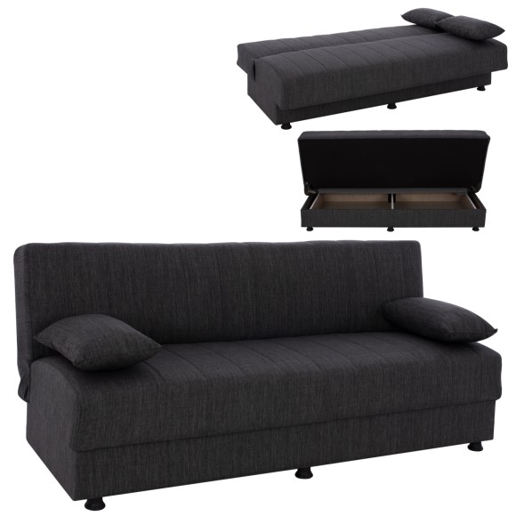 ΚΑΝΑΠΕΣ ΚΡΕΒΑΤΙ ΤΡΙΘΕΣΙΟΣ ΓΚΡΙ FB93239.03 180x72x77 εκ.