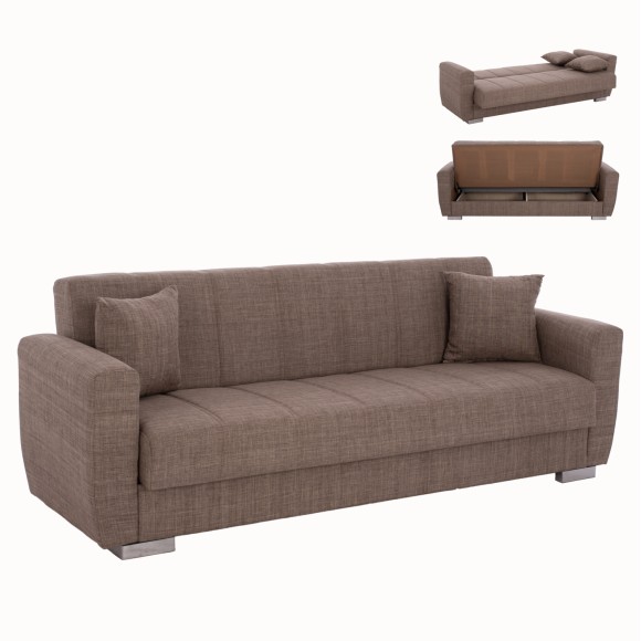 ΚΑΝΑΠΕΣ ΚΡΕΒΑΤΙ ΤΡΙΘΕΣΙΟΣ ΚΑΦΕ  FB93240.02 215x80x77 εκ.