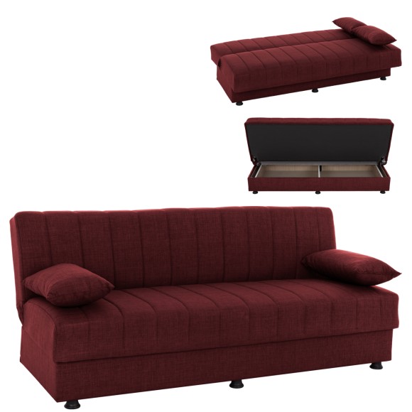 ΚΑΝΑΠΕΣ ΚΡΕΒΑΤΙ ΤΡΙΘΕΣΙΟΣ ΚΟΚΚΙΝΟ FB93239.06 180x72x77 εκ.