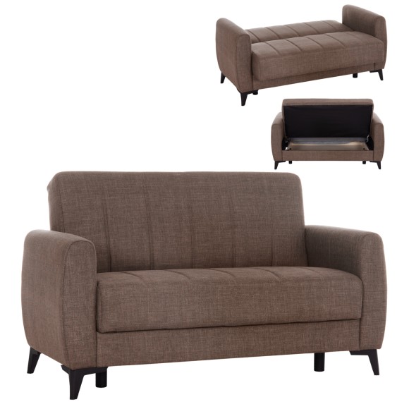 ΚΑΝΑΠΕΣ ΚΡΕΒΑΤΙ ΜΕ ΑΠΟΘ.ΧΩΡΟ ΔΙΘΕΣΙΟΣ FB93293.02 ΚΑΦΕ ΥΦΑΣΜΑ 144x75x84Υεκ.