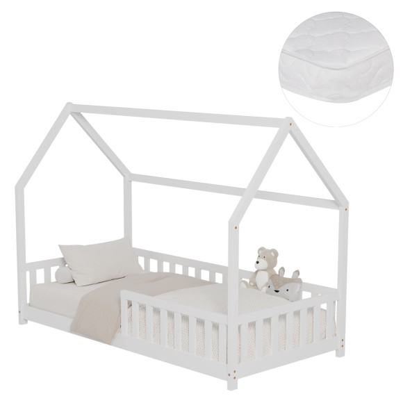 ΚΡΕΒΑΤΙ ΠΑΙΔΙΚΟ ΜΕ ΣΤΡΩΜΑ FB921304.01 ΞΥΛΟ ΠΕΥΚΟΥ ΣΕ ΛΕΥΚΟ--ΣΤΡΩΜΑ 90x190εκ