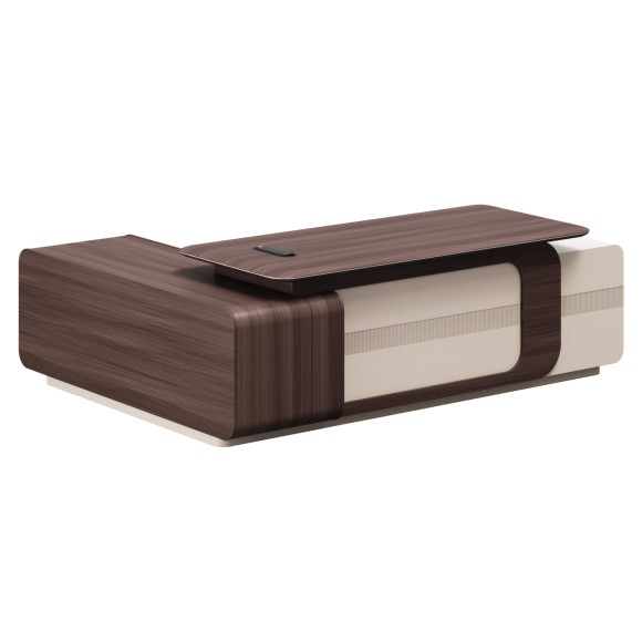 ΓΡΑΦΕΙΟ ΔΕΞΙΑ ΓΩΝΙA FB92146R ΜΕΛΑΜΙΝΗ ΣΕ ΚΑΡΥΔΙ-ΜΠΕΖ 240x180x76Υεκ