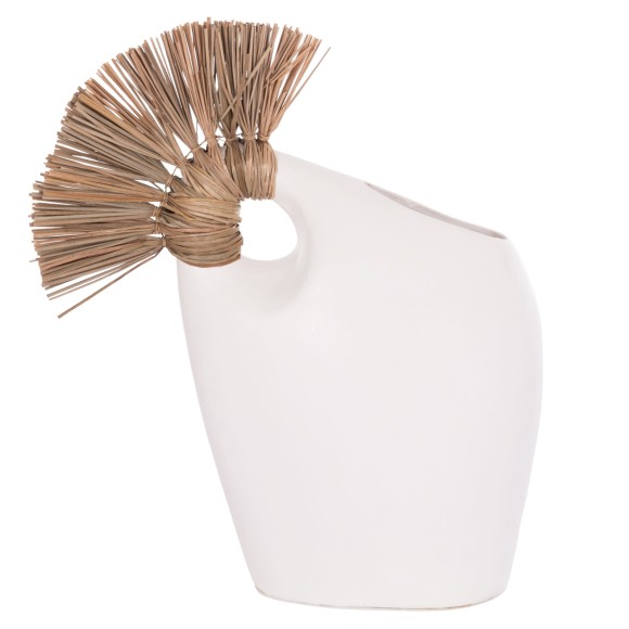 ΕΠΙΤΡΑΠΕΖΙΟ ΔΙΑΚΟΣΜΗΤΙΚΟ FB94671.02 ΛΕΥΚΗ ΤΕΡΑΚΟΤΑ & GRASS--44x18x50Υεκ.