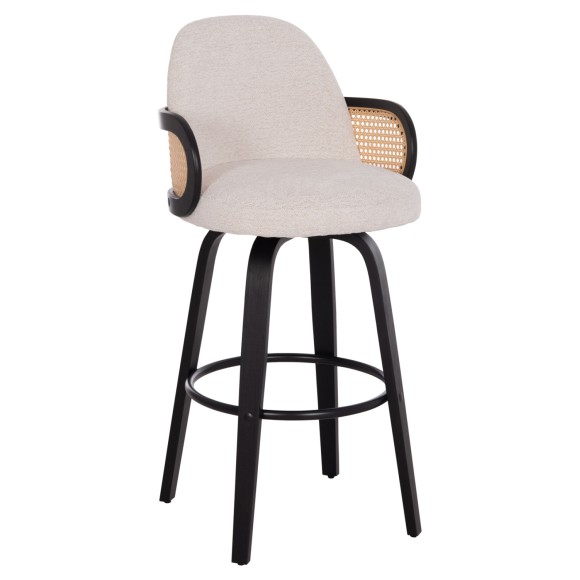 ΣΚΑΜΠΟ ΜΠΑΡ ΠΕΡΙΣΤΡΕΦΟΜΕΝΟ FB918251.02 PLYWOOD ΜΑΥΡΟ--ΕΚΡΟΥ ΥΦΑΣΜΑ 50x52x100Υεκ - 2τμχ