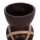 ΔΙΑΚΟΣΜΗΤΙΚΟ ΒΑΖΟ ΔΑΠΕΔΟΥ FB94672.07L TERRACOTTA ΣΟΚΟΛΑΤΙ-RATTAN Φ32x62.5Υεκ