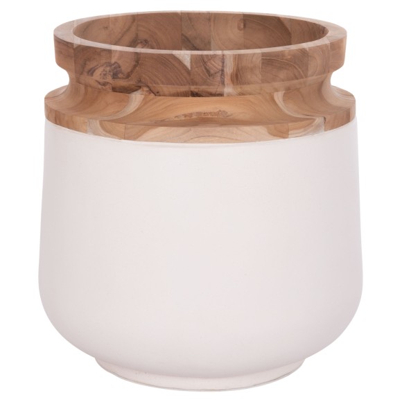 ΔΙΑΚΟΣΜΗΤΙΚΟ ΒΑΖΟ ΔΑΠΕΔΟΥ FB94662.02L FIBER CEMENT ΛΕΥΚΟ--ΞΥΛΟ ΤΕΑΚ Φ41x47Υεκ.