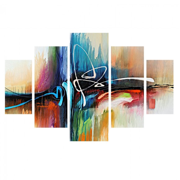 ΠΙΝΑΚΑΣ ΠΕΝΤΑΠΤΥΧΟ MDF ABSTRACT COLORS 82Χ56x3  FB97207.02