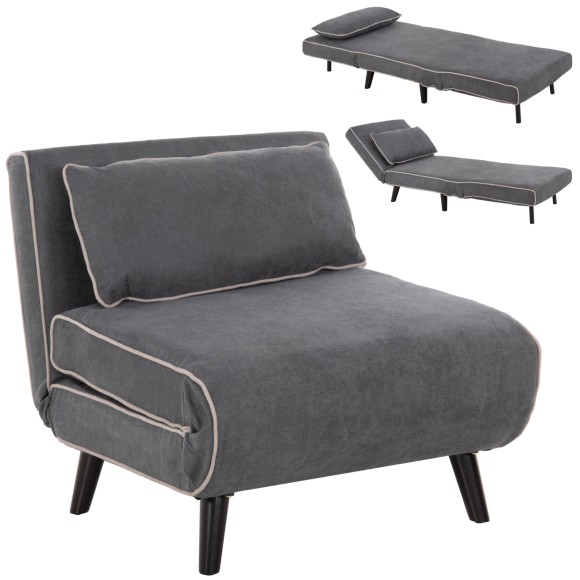 ΠΟΛΥΘΡΟΝΑ ΚΡΕΒΑΤΙ FB98425.10 ΣΚΟΥΡΟ ΓΚΡΙ ΥΦΑΣΜΑ 78x88x78Υεκ.