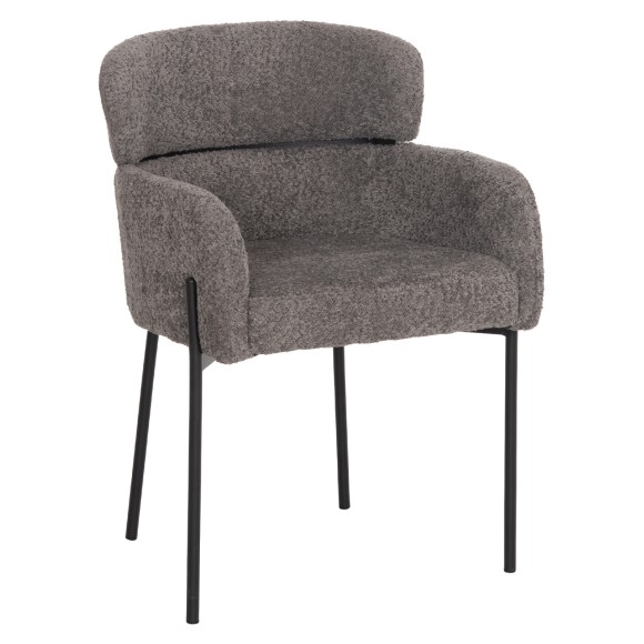 ΠΟΛΥΘΡΟΝΑ FB98583.01 ΓΚΡΙ ΥΦΑΣΜΑ ΜΠΟΥΚΛΕ ΜΕ ΜΕΤΑΛΛΙΚΑ ΠΟΔΙΑ 56x62x80Yεκ. - 2τμχ