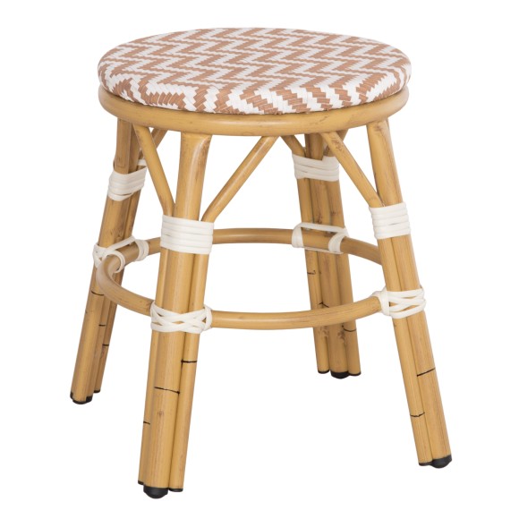 ΣΚΑΜΠΟ ΑΛΟΥΜΙΝΙΟΥ FB96285.04 BAMBOO LOOK-TEXTILENE ΛΕΥΚΟ-ΚΑΦΕ Φ36x46Υεκ.