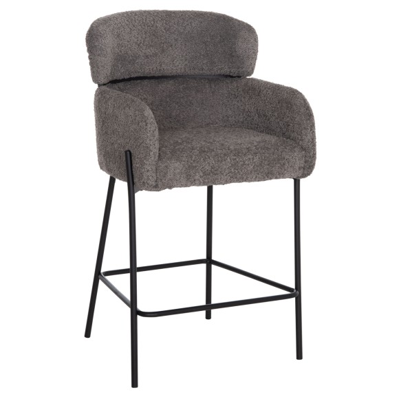 ΣΚΑΜΠΟ ΜΕΣΑΙΟΥ ΥΨΟΥΣ FB98584.01 ΓΚΡΙ ΥΦΑΣΜΑ ΜΠΟΥΚΛΕ-ΜΑΥΡΑ ΜΕΤΑΛΛΙΚΑ ΠΟΔΙΑ 56x57x98Yεκ. - 2τμχ