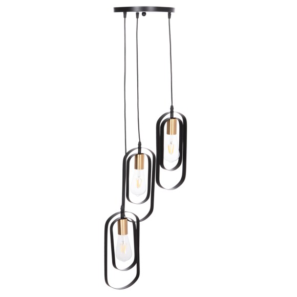 ΦΩΤΙΣΤΙΚΟ ΟΡΟΦΗΣ ΚΡΕΜΑΣΤΟ FB97528.11 ΜΑΥΡΟ ΜΕΤΑΛΛΟ-ΧΡΥΣΟ ΝΤΟΥΙ Φ23x139Υεκ.