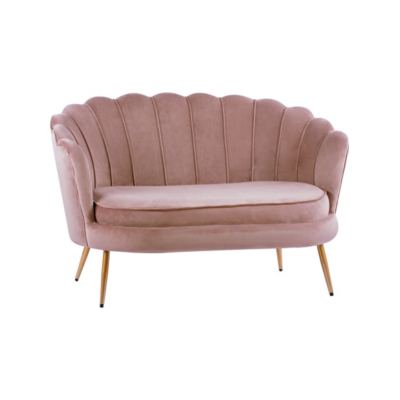 ΚΑΝΑΠΕΣ 2ΘΕΣΙΟΣ FB98627.02 ΑΠΟ ΒΕΛΟΥΔΟ ΣΑΠΙΟ ΜΗΛΟ & ΧΡΥΣΑ ΠΟΔΙΑ 130x81x86εκ.