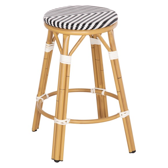 ΣΚΑΜΠΟ ΑΛΟΥΜΙΝΙΟΥ ΜΕΣ.ΥΨΟΥΣ FB96286.03 BAMBOO LOOK & TEXTILENE ΜΑΥΡΟ 43x43x65Υεκ