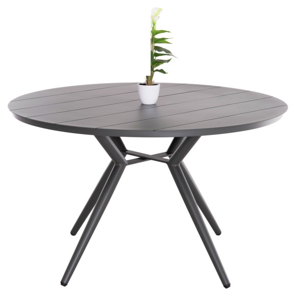 ΤΡΑΠΕΖΙ ΑΛΟΥΜΙΝΙΟΥ ΣΤΡΟΓΓΥΛΟ FB96290.01 ΓΚΡΙ Φ126x74Υεκ.