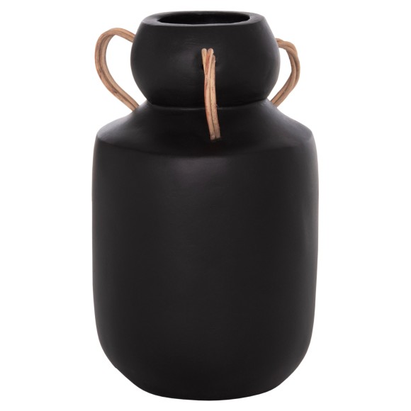 ΔΙΑΚΟΣΜΗΤΙΚΟ ΒΑΖΟ FB94688.01M ΤΕΡΑΚΟΤΑ ΜΑΥΡH--ΧΕΡΟΥΛΙΑ ΦΥΣΙΚΟ RATTAN Φ16,5x26Υεκ