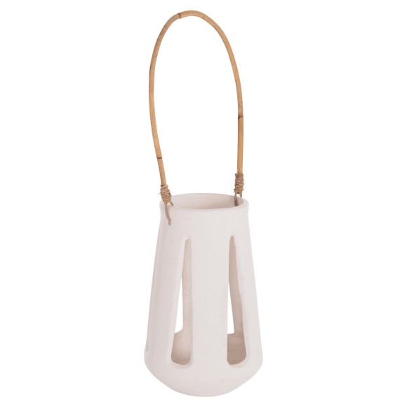 ΕΠΙΤΡΑΠΕΖΙΟ ΦΑΝΑΡΙ FB94696.02L ΛΕΥΚΟ FIBER CEMENT & ΧΕΡΟΥΛΙ RATTAN Φ17x27Yεκ.