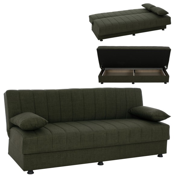 ΚΑΝΑΠΕΣ ΚΡΕΒΑΤΙ ANDRI ΤΡΙΘΕΣΙΟΣ DARK OLIVE FB93239.05 180x72x77 εκ.
