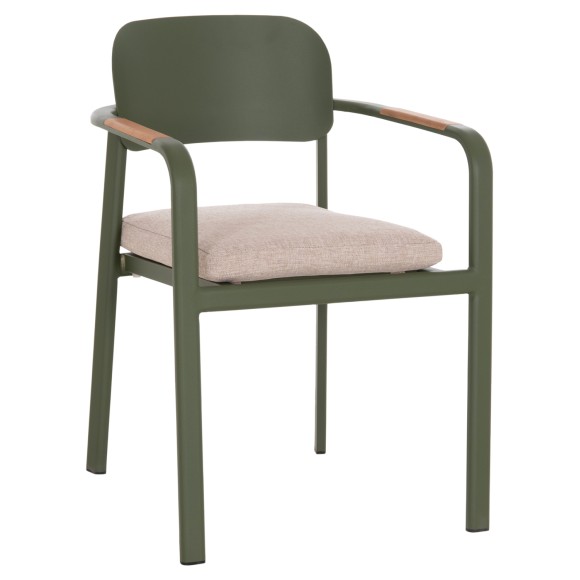 ΠΟΛΥΘΡΟΝΑ ΤΡΑΠΕΖΑΡΙΑΣ FB96414.06 ΠΡΑΣΙΝΟ ΑΛΟΥΜΙΝΙΟ-ΜΠΕΖ OLEFIN--TEAK 56x62x78Υεκ