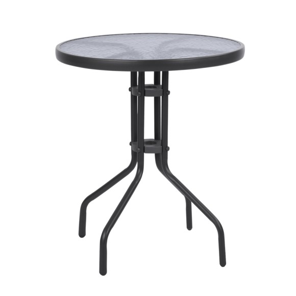 ΤΡΑΠΕΖΙ LIMA Φ60x68Υεκ. ΓΚΡΙ ΜΕΤΑΛΛΙΚΟ ΜΕ ΓΥΑΛΙΝΗ ΕΠΙΦΑΝΕΙΑ FB5079.01