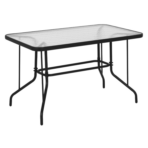 ΤΡΑΠΕΖΙ FB95679.01 ΜΕΤΑΛΛΙΚΟ ΓΚΡΙ ΜΕ ΓΥΑΛΙΝΗ ΕΠΙΦΑΝΕΙΑ 120Χ70Χ71Υεκ.