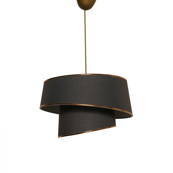 ΦΩΤΙΣΤΙΚΟ ΟΡΟΦΗΣ ΚΡΕΜΑΣΤΟ FB97356.02 ΜΕΤΑΛΛΟ ΚΑΙ ΥΦΑΣΜΑ ΑΝΘΡΑΚΙ ΧΡΥΣΟ Φ32x70Υ εκ.