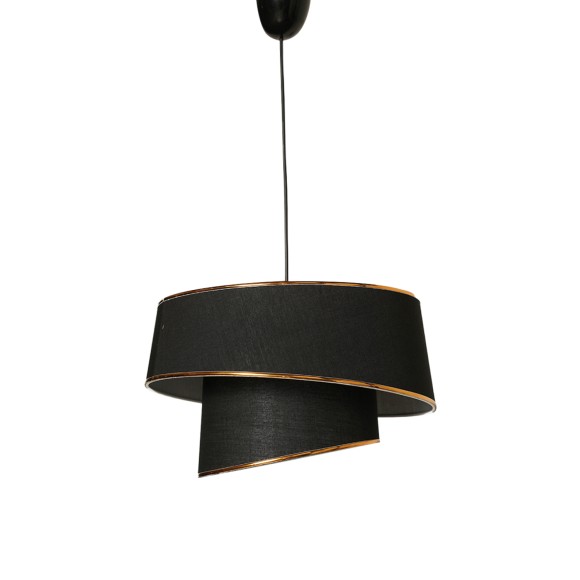 ΦΩΤΙΣΤΙΚΟ ΟΡΟΦΗΣ ΚΡΕΜΑΣΤΟ FB97356.03 ΜΕΤΑΛΛΟ ΚΑΙ ΥΦΑΣΜΑ ΜΑΥΡΟ Φ32x70Υ εκ.