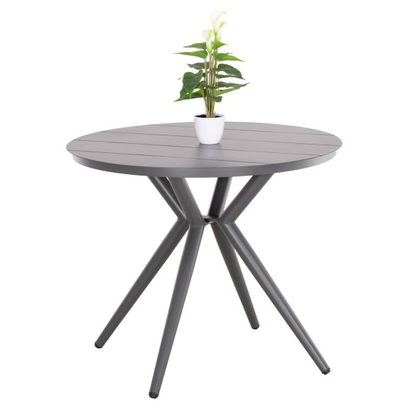 ΤΡΑΠΕΖΙ ΣΤΡΟΓΓΥΛΟ ΑΛΟΥΜΙΝΙΟΥ FB96289.01 ΓΚΡΙ Φ90x74Yεκ.