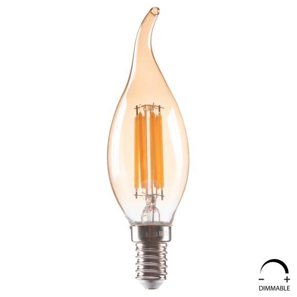 ΛΑΜΠΤΗΡΑΣ FB94047.02 ΣΤΥΛ ΦΛΟΓΑ LED FILAMENT 6W E14 3000K GOLD DIMMABLE