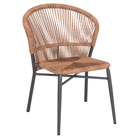 ΚΑΡΕΚΛΑ ΑΛΟΥΜΙΝΙΟΥ FB96267.01 ΑΝΘΡΑΚΙ ΣΚΕΛΕΤΟΣ-P.E.RATTAN ΦΥΣΙΚΟ 57x61x79Υεκ