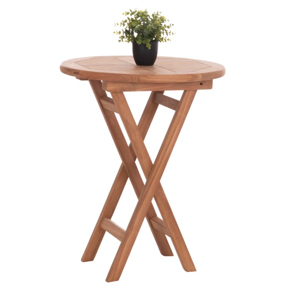 ΤΡΑΠΕΖΙ ΣΚΗΝΟΘΕΤΗ ΣΤΡΟΓΓΥΛΟ FB918119 ΞΥΛΟ TEAK--ΦΥΣΙΚΟ Φ60x75Υεκ.